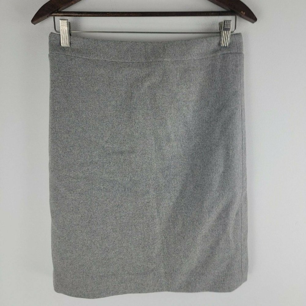 Like New! J Crew Sz 6 The Pencil Skirt Fully Lined Grey Wool Vented Skirt